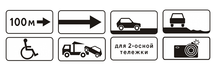 Знаки дополнительной информации (таблички)